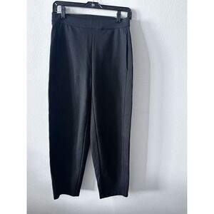 EILEEN FISHER PANTS Womens S Petite Black High Rise Pockets Cropped Straight Leg